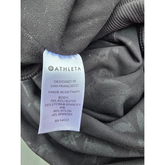 Athleta Black Floral Leggings S Womens Skinny Leg Pull On Athletic Wear - Picture 7 of 8